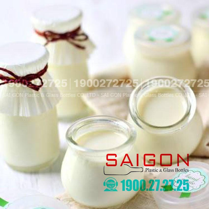 Combo 06 Hũ Sữa Chua Thủy Tinh 100ml , 200ml Nắp Nhựa