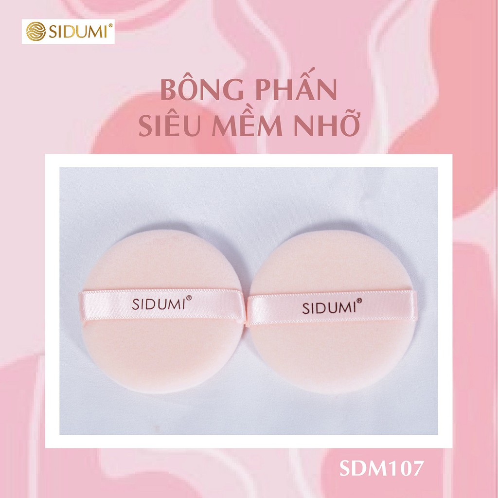 Bông Phấn Siêu Mềm Nhỡ Sidumi 02 chiếc/túi SDM 107