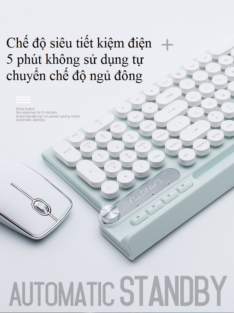 Bộ Bàn Phím Chuột Không Dây LT.500 Chuyên Dụng Cho Bân Văn Phòng Dùng Pin Sạc