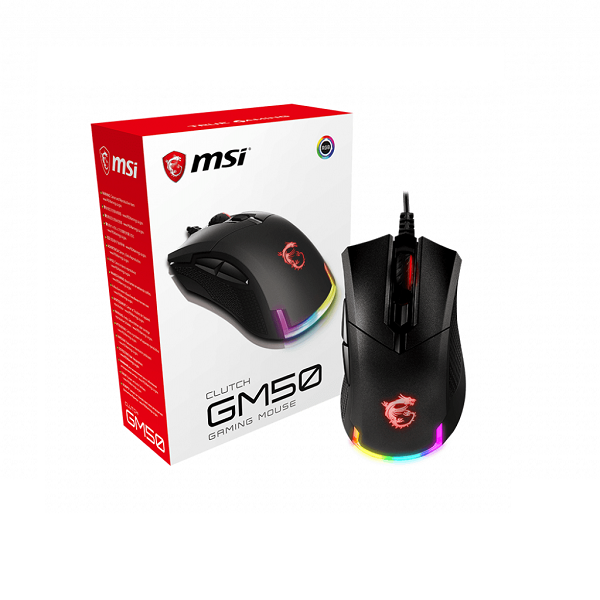 Chuột gaming có dây MSI Clutch GM50 (màu đen) - Hàng chính hãng