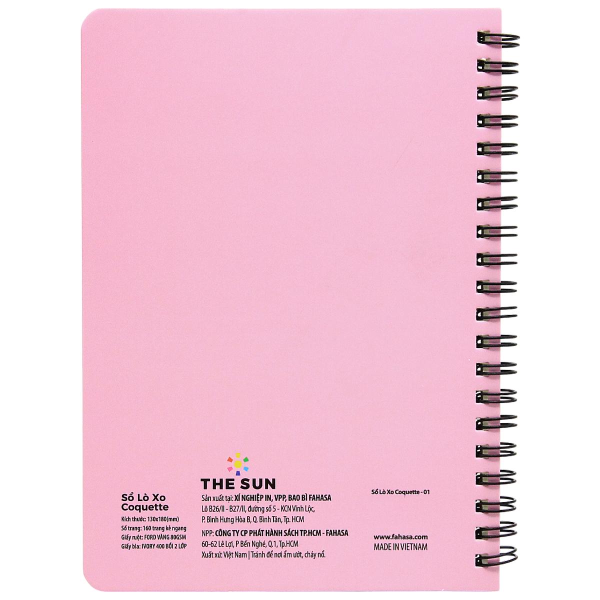 Sổ Lò Xo Coquette - Kẻ Ngang - 160 Trang 80gsm - The Sun 01