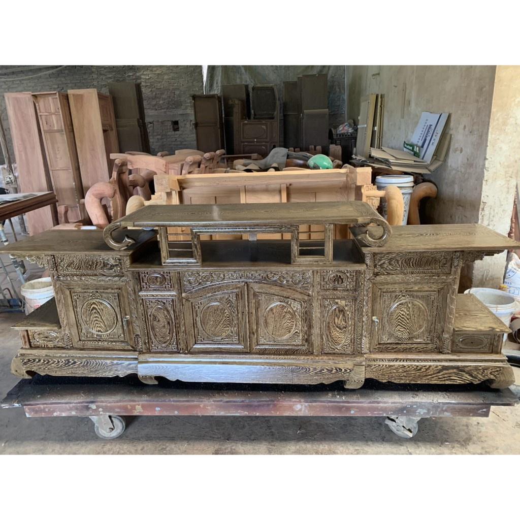 Kệ vòi voi gỗ mun đuôi công