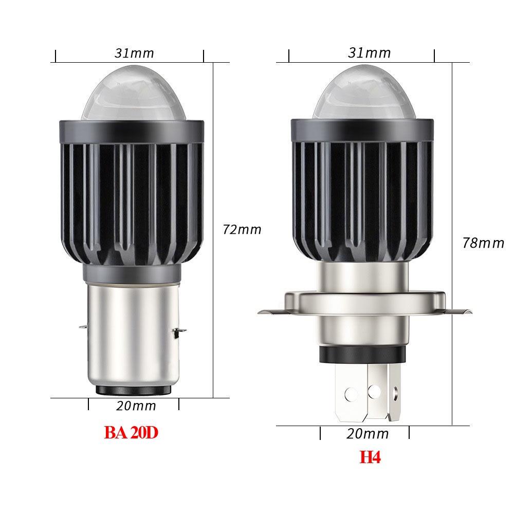 1 Đèn Pha Led H4 H6 BA20D 10000LM 12W CSP Nhiều Màu Sắc Cho Xe Máy