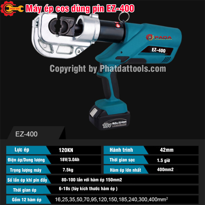 Máy Ép Cos Thủy Lực Dùng Pin EZ-400