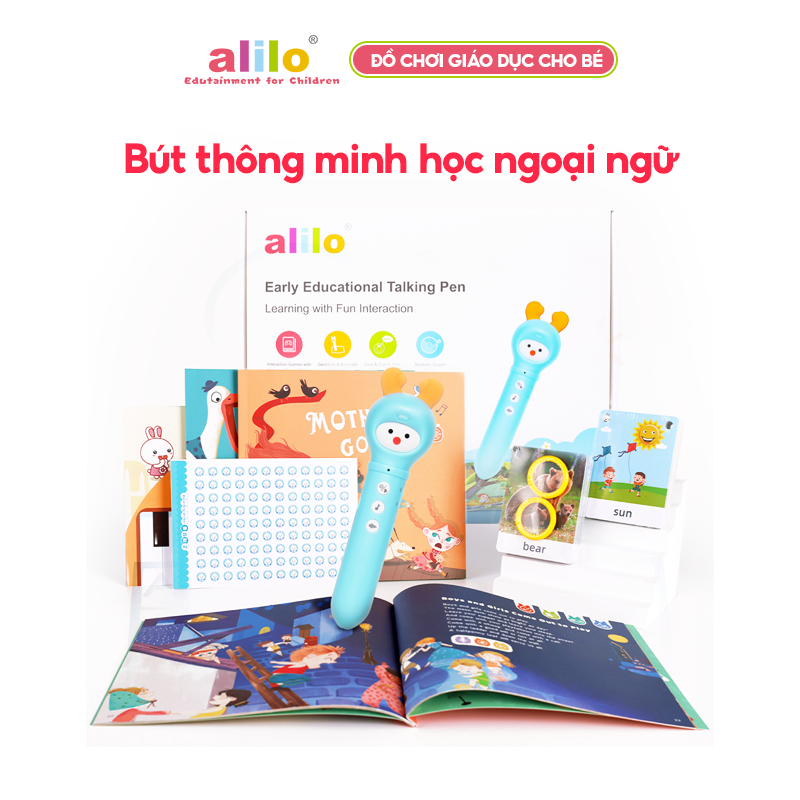 Bút biết nói thông minh Alilo D3C Early Educational Talking Pen - Đồ chơi giáo dục sớm hỗ trợ bé 2-6t học ngoại ngữ - Hàng chính hãng - An toàn chất lượng quốc tế