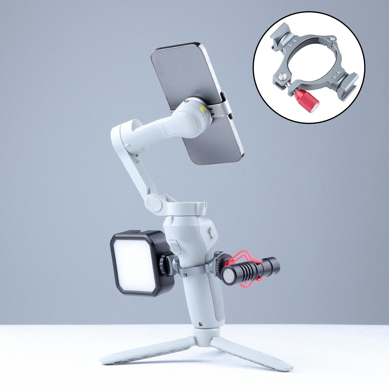 Dual Cold Shoe Adapter Bracket for DJI Osmo Mobile 3/4 Fill Light/Microphone