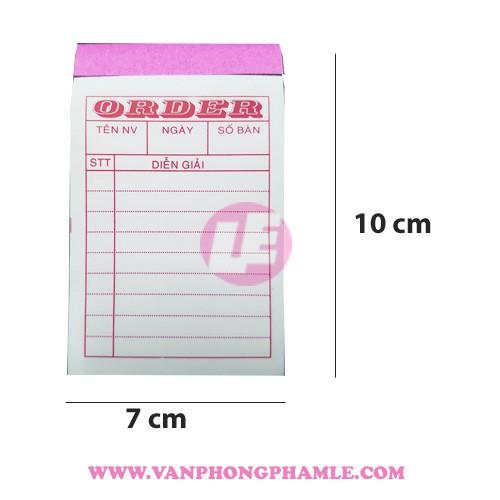 Sổ order có chữ 7 cm x 10 cm 3 liên (Lốc 10 Cuốn)