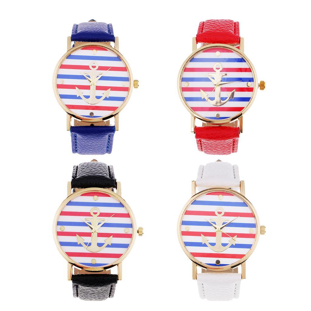 Men's Luxury Sport Watches Men's Quartz Wrist Watch Navy Style Leather Watch