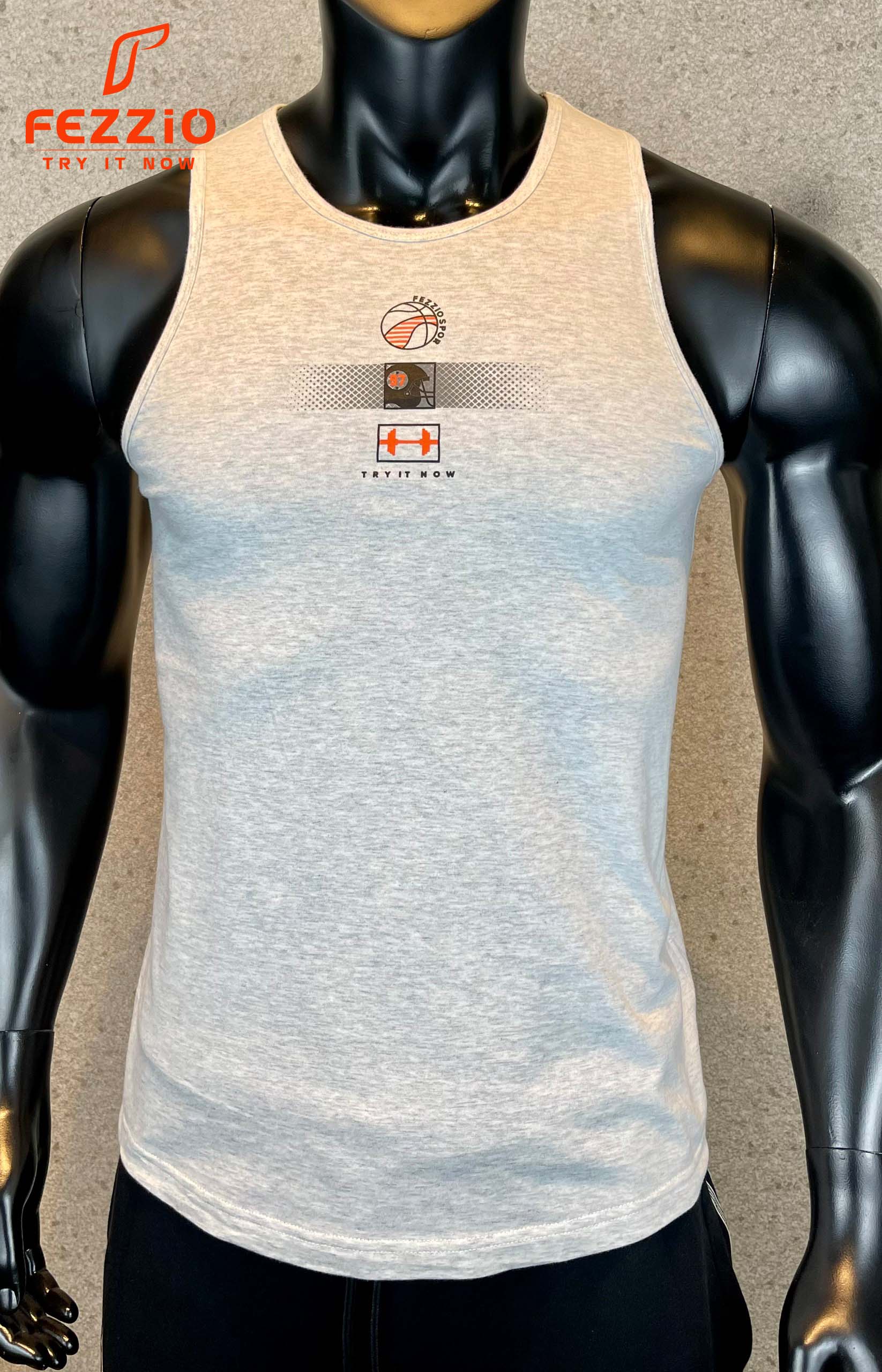 Áo 3 lỗ tập gym chất ríp cotton mềm mịn nhập khẩu thương hiệu Fezzio chính hãng