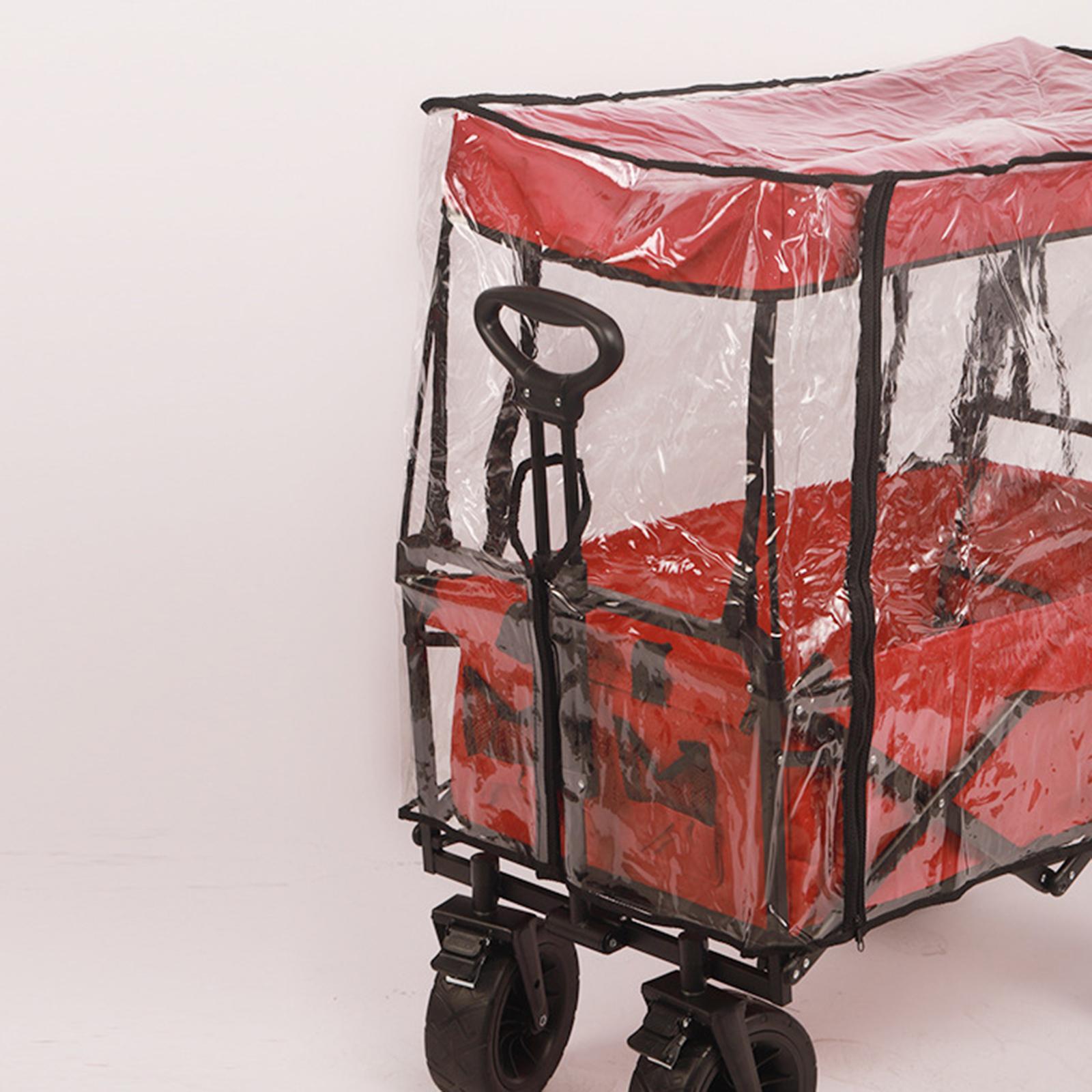 Collapsible Wagon Cart Waterproof Cover Canopy Rainproof Sturdy PVC Material Portable Windproof for Outdoor Camping Picnic
