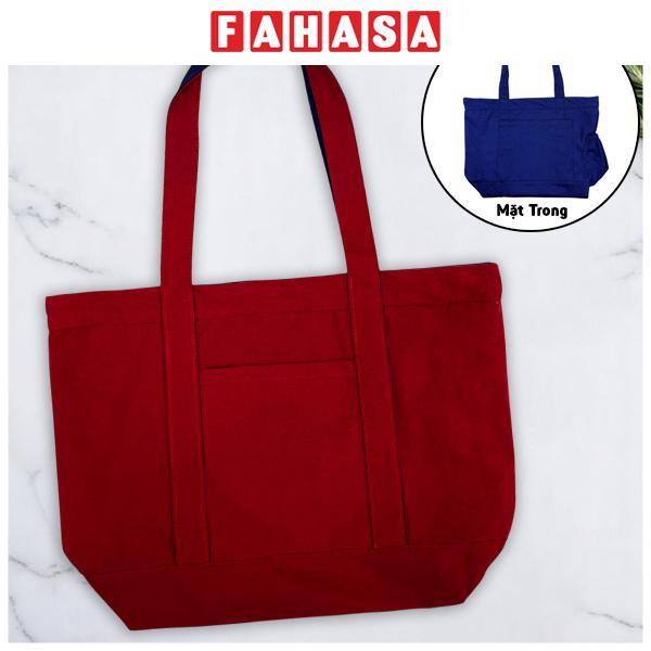 Túi Vải Tote 2 In 1 Phối 2 Màu - Saigon ZeroWaste - Màu Đỏ + Xanh Dương