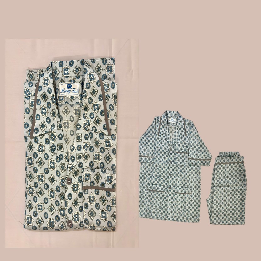 Bộ Pyjama HUONGTAM Phi bóng tay ngắn nam cao cấp(PNP02N20). Chất liệu vải polyester mềm mại, thoáng mát, không phai màu