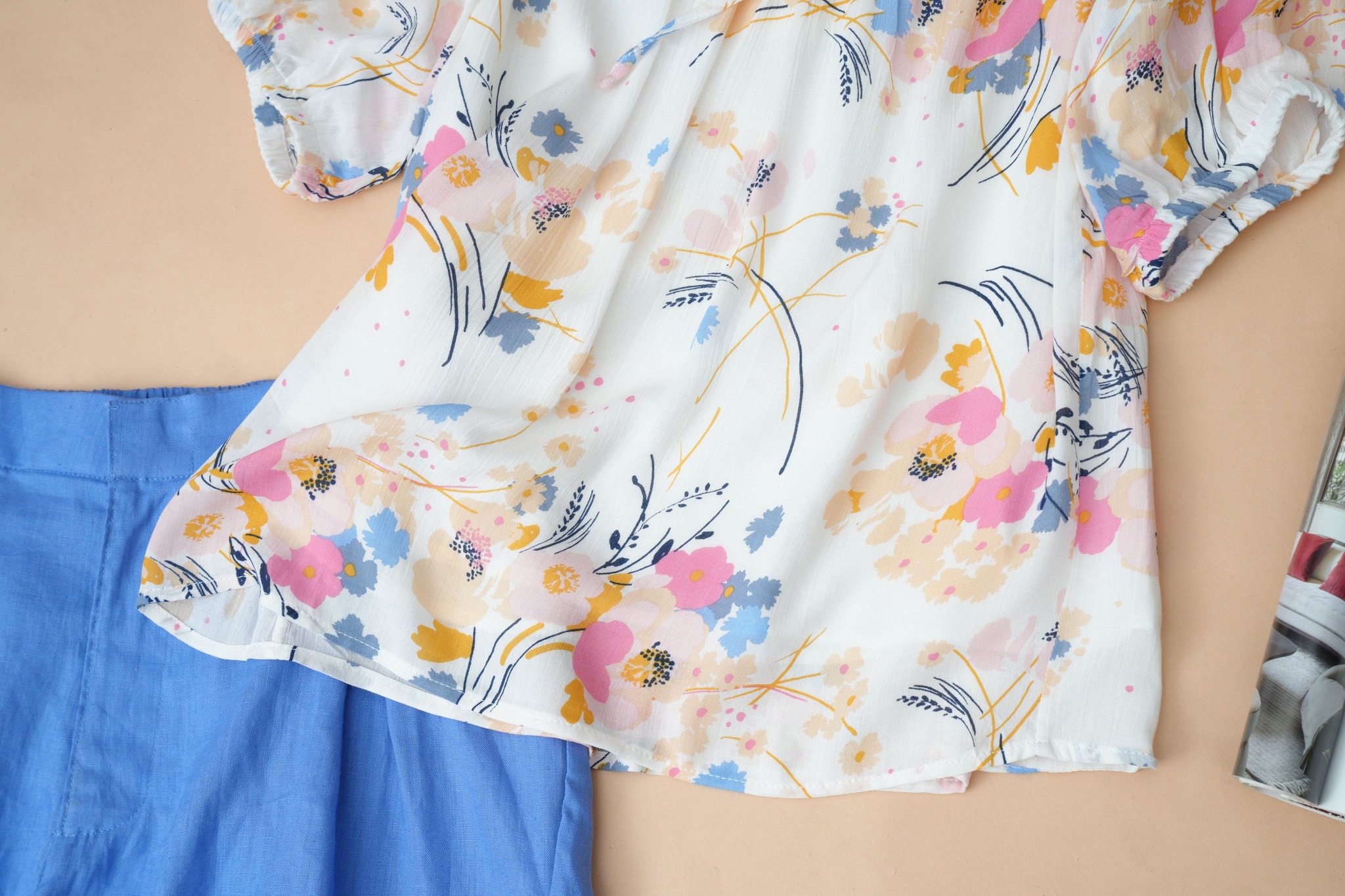 Áo tơ cotton KACHISA họa tiết hoa mùa hè