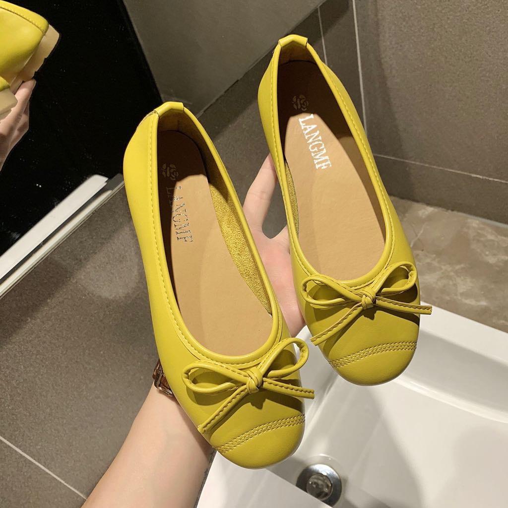 Giày Búp BêNơ Xinh Nữ Đẹp Bao Êm, Bao Mềm Với Nhiều Màu : Xanh, Be, Vàng, Hồng Size 35,38,39,40