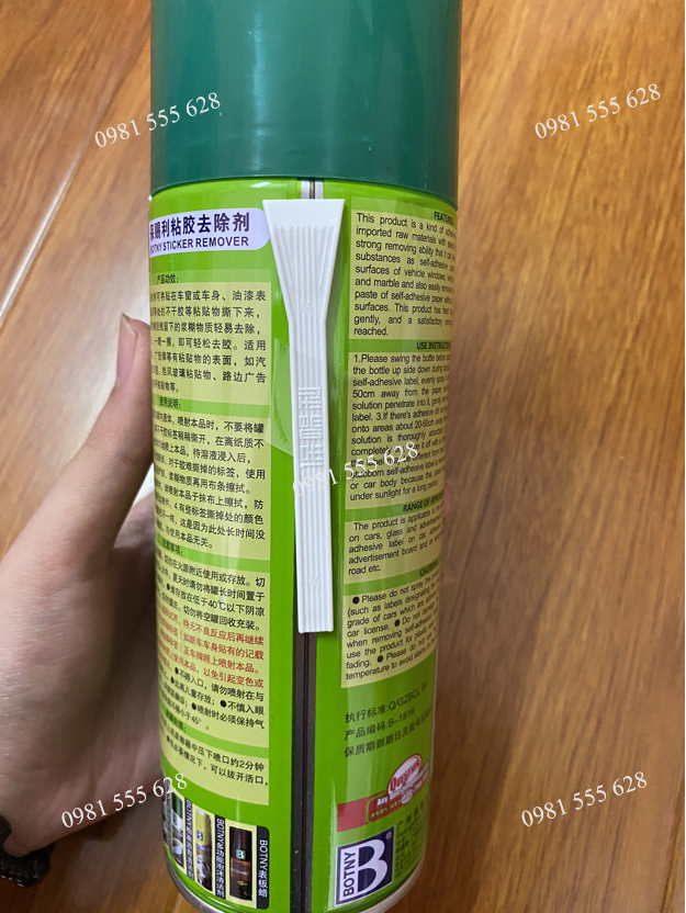 Bình xịt tẩy keo dính, vết mực chính hãng BOTNY, tẩy vết mực, lọ tẩy băng dính