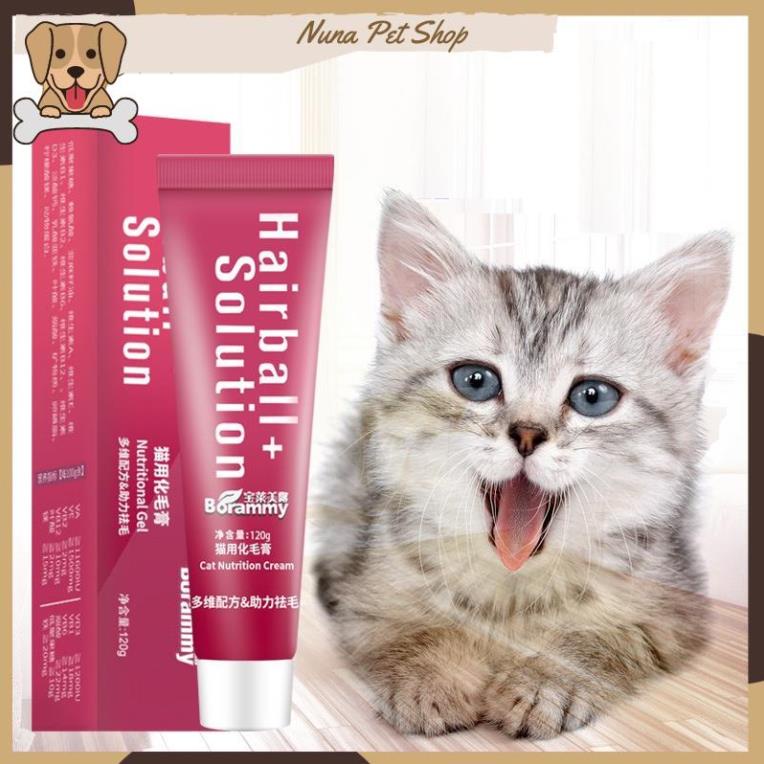 Gel dinh dưỡng cho mèo Hairball Solution giúp tiêu búi lông, dưỡng lông mềm mượt 120g