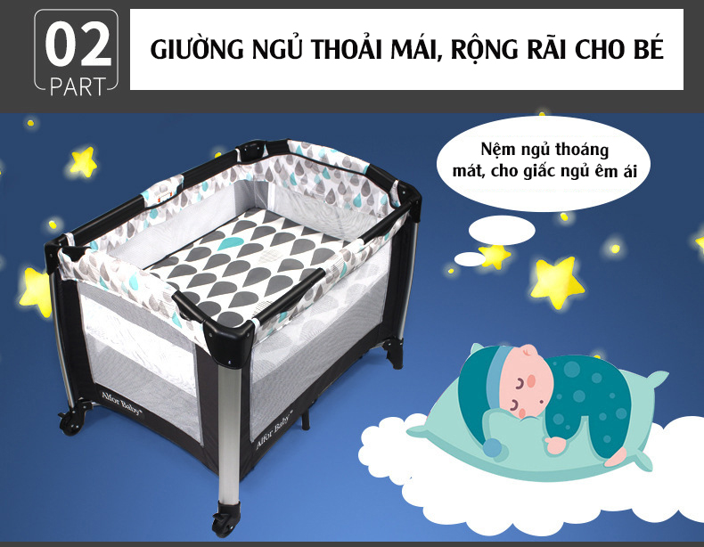 Hình ảnh Giường cũi, nôi 4 in1 đa năng cho trẻ sơ sinh Alfor Baby