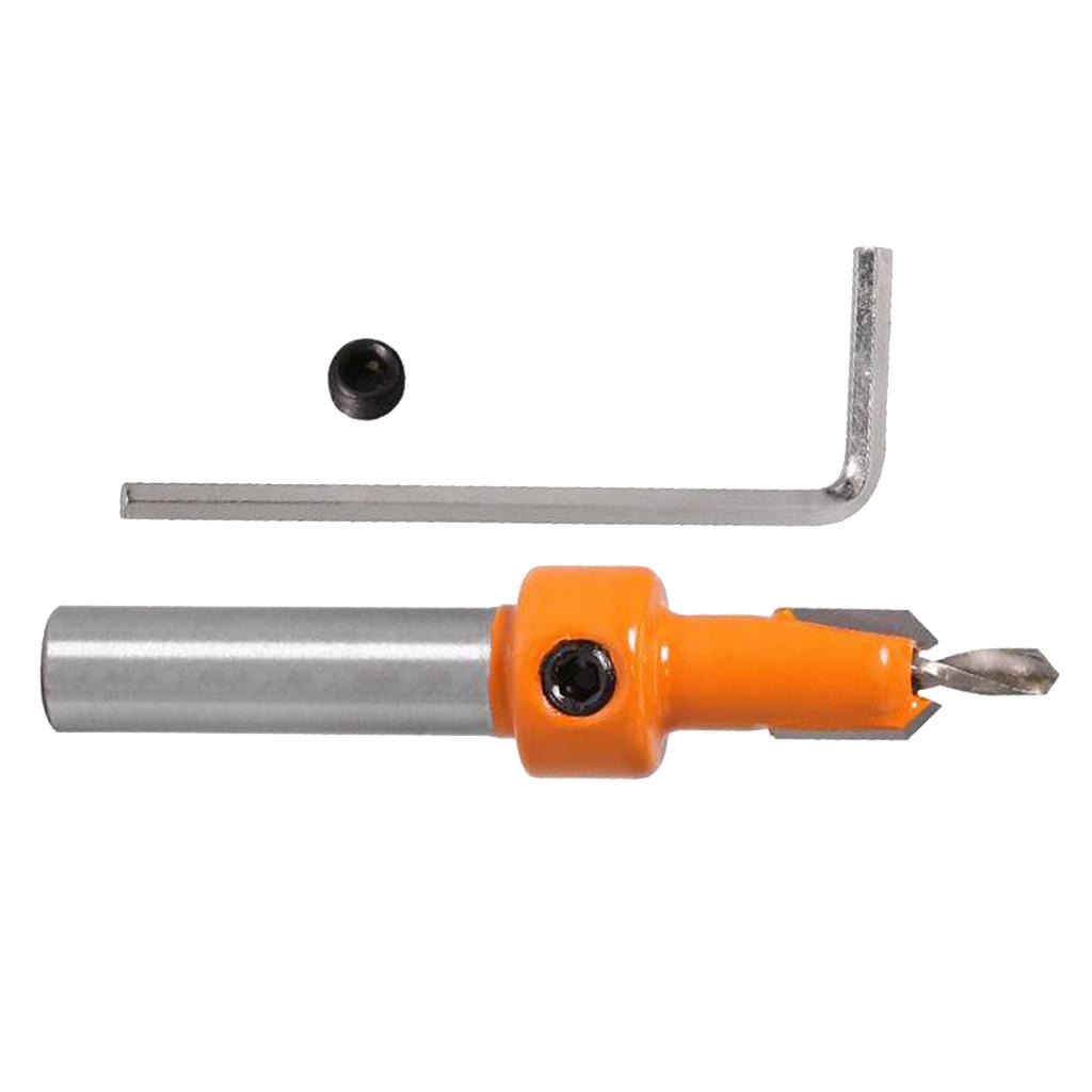 2.8mm Countersink Drill Bit Woodworking Chamfering Wood Drills Bit w/Hex Key