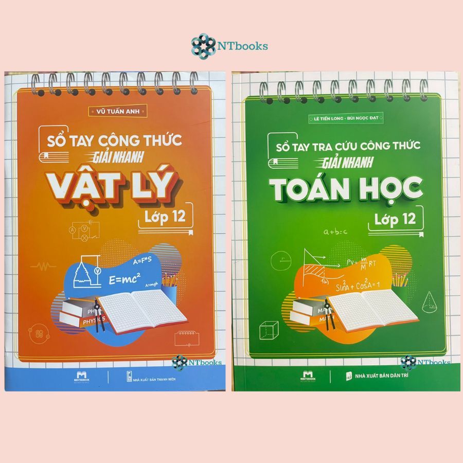 Combo 2 cuốn Sách Sổ Tay Tra Cứu Công Thức Giải Nhanh Toán Học + Vật Lí Lớp 12