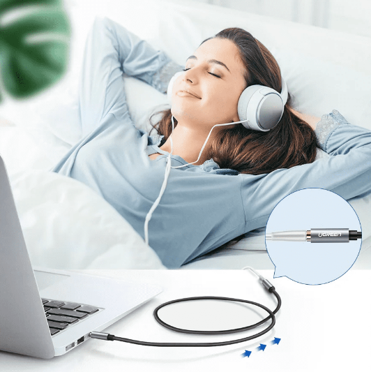 Dây nối dài dây loa 3,5mm (Cáp AV nối dài 1 đầu đực 1 đàu cái) mạ vàng Chính Hãng Ugreen - Từ 1,5m đến 5m