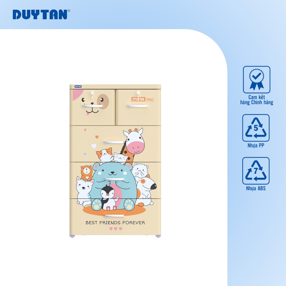 Tủ nhựa DUY TÂN Mina 4 tầng 5 ngăn  - 42252