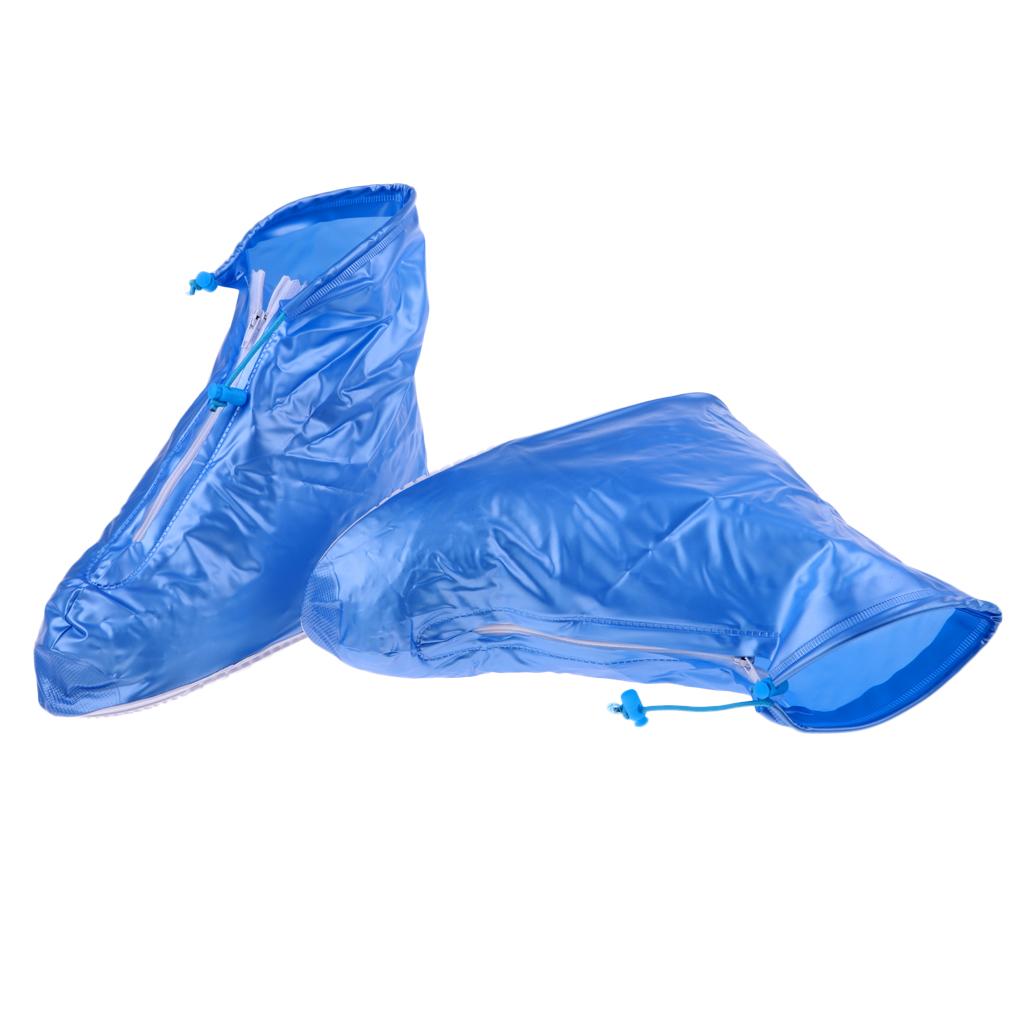 Shoes Cover Reusable Anti-slip Boots Zippered Overshoes Covers Pink S