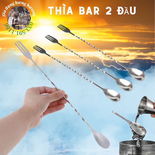 Thìa bar 2 đầu inox