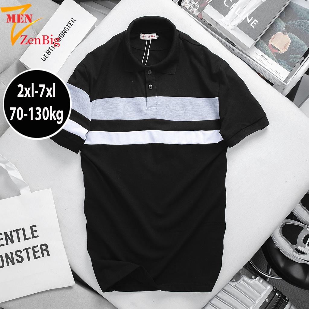 Áo thun polo nam Zenbig cổ bẻ tay ngắn, vải cá sấu cotton thoáng mát, co giãn dành cho người mập người béo big size