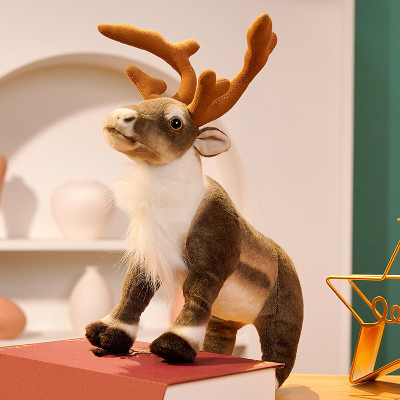 Reindeer Plush Toy Decoration Stuffed Animal for Cabinet Living Room Kids Birthday