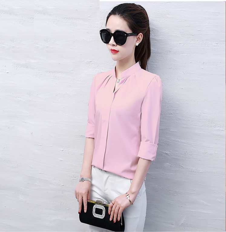 Áo kiểu nữ cổ V công sở AH08