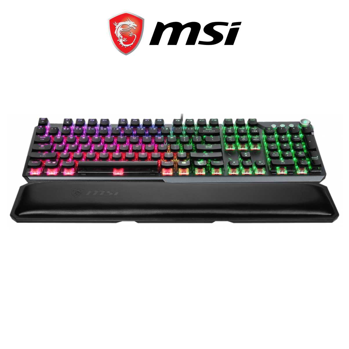 Bàn Phím Gaming Linear MSI Vigor GK71 SONIC Kèm Đệm Tay Cao Cấp, Đèn LED RGB, Dây Cắm USB Dài 1.8M - Hàng Chính Hãng