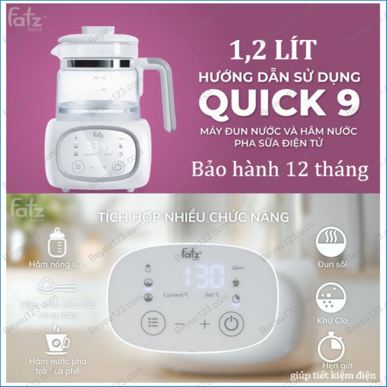 MÁY ĐUN NƯỚC VÀ HÂM NƯỚC PHA SỮA ĐIỆN TỬ FATZ BABY QUICK 9 FB3526TN