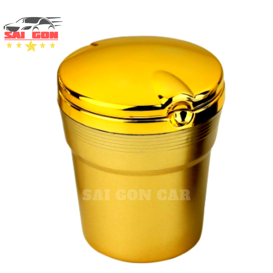 Gạt tàn thuốc có nắp chống hôi, có đèn led, gạt tàn dùng cho xe ô tô có logo theo xe.