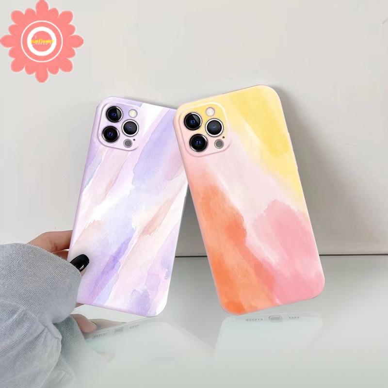 Watercolor Phone Case for Vivo Y12s Y31 2021 Y91 Y93 Y95 Y20i Y11 Y20 Y12 Y12i Y17 Y15 Y30 Y50 Y53 Y30i Y91C Y20s Y51 2020 Gradient Matte Soft Silicone Back Cover