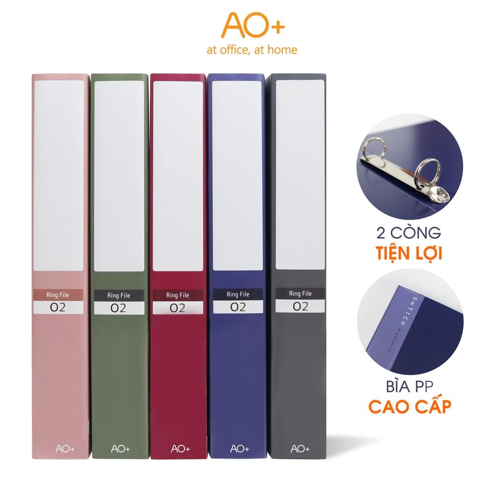 Bìa Còng O2 Switch OFF AO+, Nhựa PP/ A4, 2 Nhẫn O