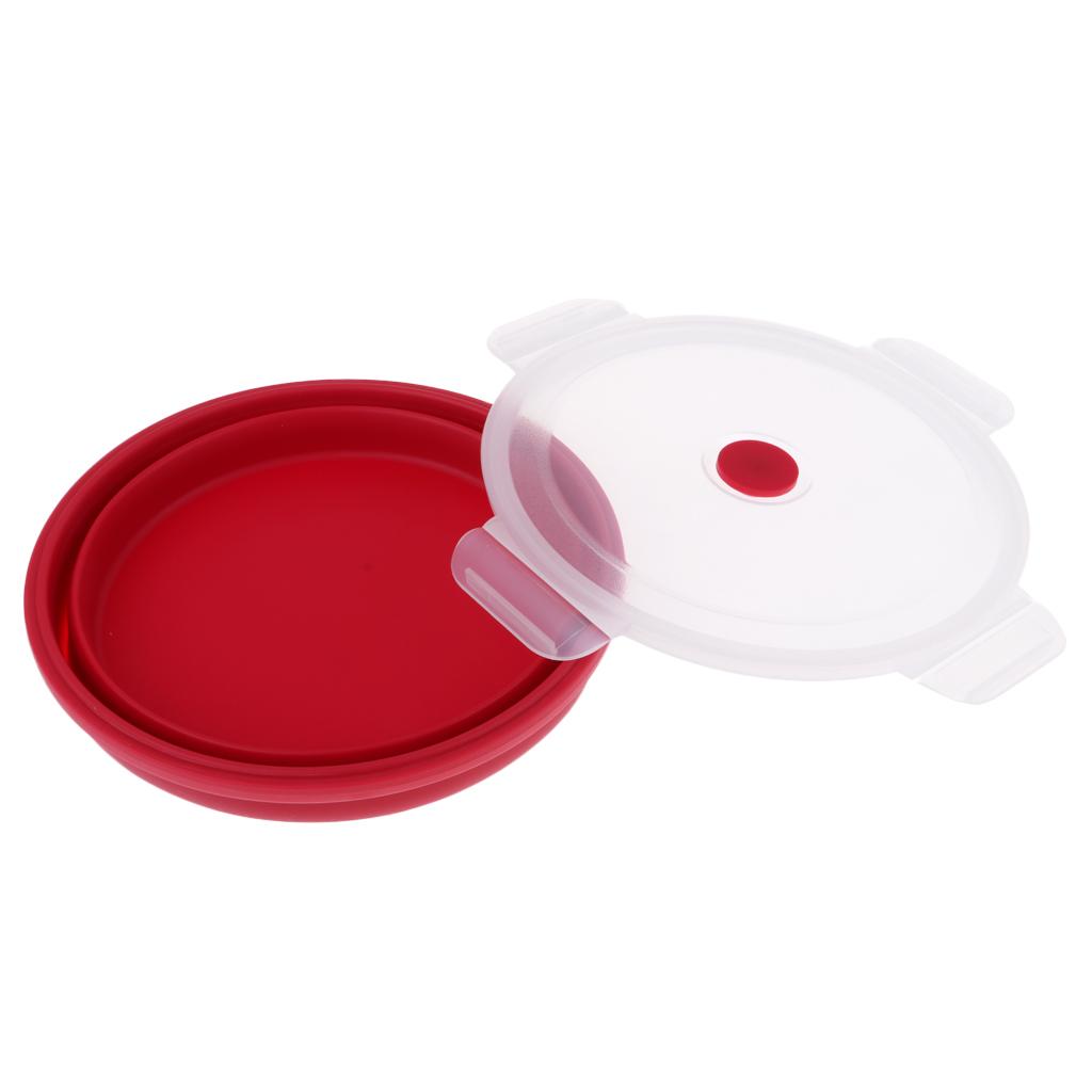 Collapsible Silicone Bowl with Lid for Outdoor Camping, Travel, Hiking and Indoor Home Kitchen