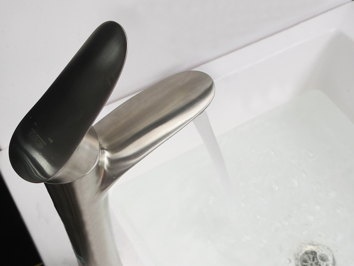 Vòi Lavabo nóng lạnh điếu cao 30cm Inox SUS 304 Eurolife EL-ORCHID 03 (Trắng vàng)