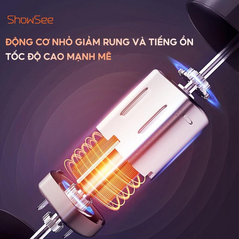 Máy tỉa lông mũi ShowSee C1-BK cầm tay có thể tháo rời với dao cắt hai lưỡi xoay 360 ° - Hàng chính hãng