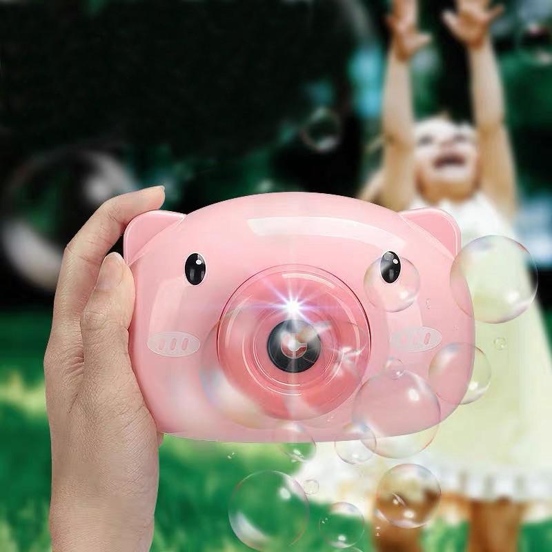 Đồ chơi máy ảnh thổi bong bóng hình heo / lợn (không gắn trực tiếp bình) quà tặng cho bé trẻ em