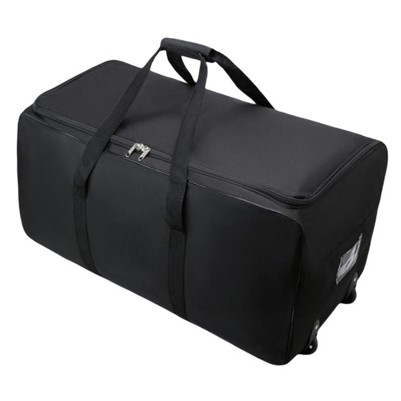 Large Capacity Travel Duffel Bag with Wheel Portable Oxford Cloth Handbag Foldable Rolling Duffle Bag for Camping Sports Travel Gym Outing