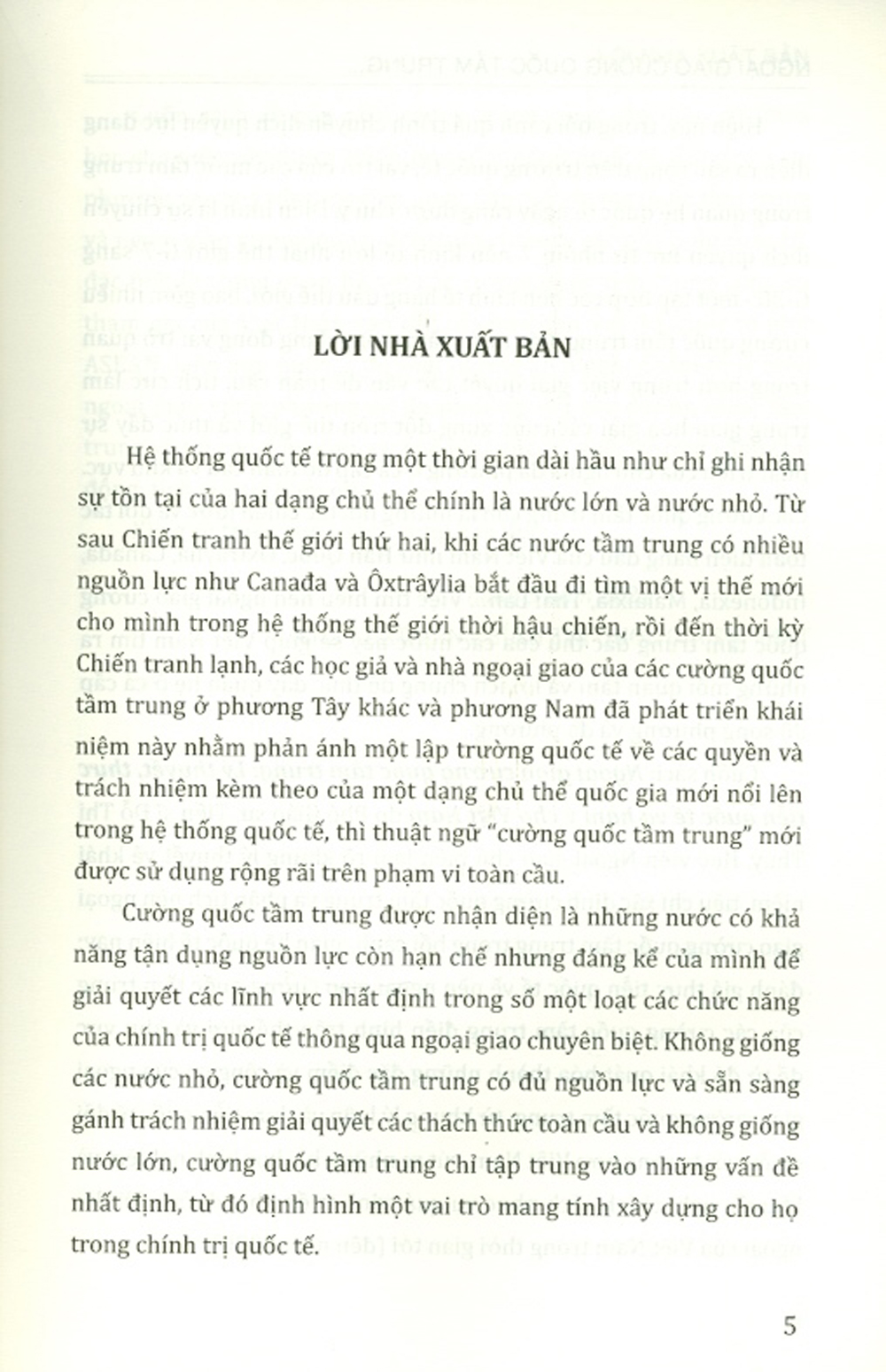 Ngoại Giao Cường Quốc Tầm Trung: Lý Thuyết, Thực Tiễn Quốc Tế Và Hàm Ý Cho Việt Nam (Sách Tham Khảo)