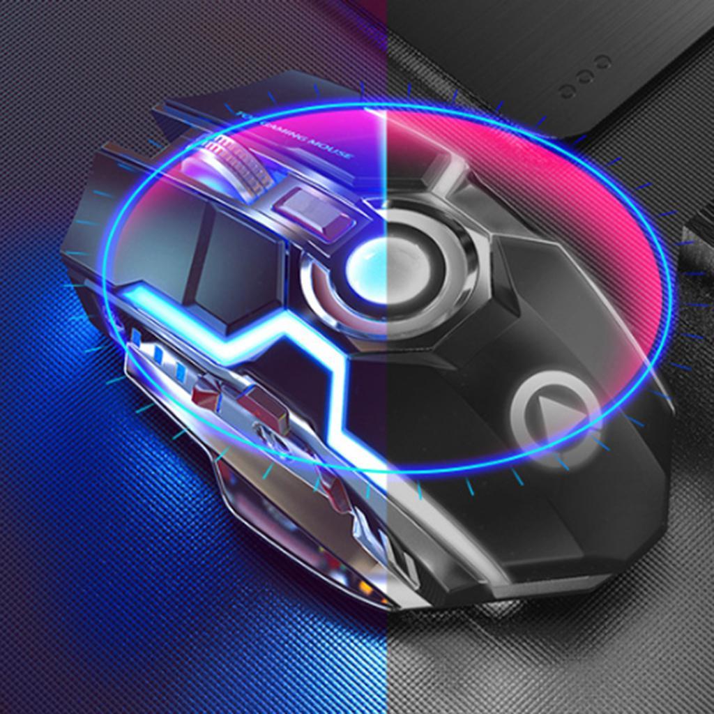 A5 Wireless Gaming Mouse, RGB Mouse Gaming Ergonomic Backlit 7 Black