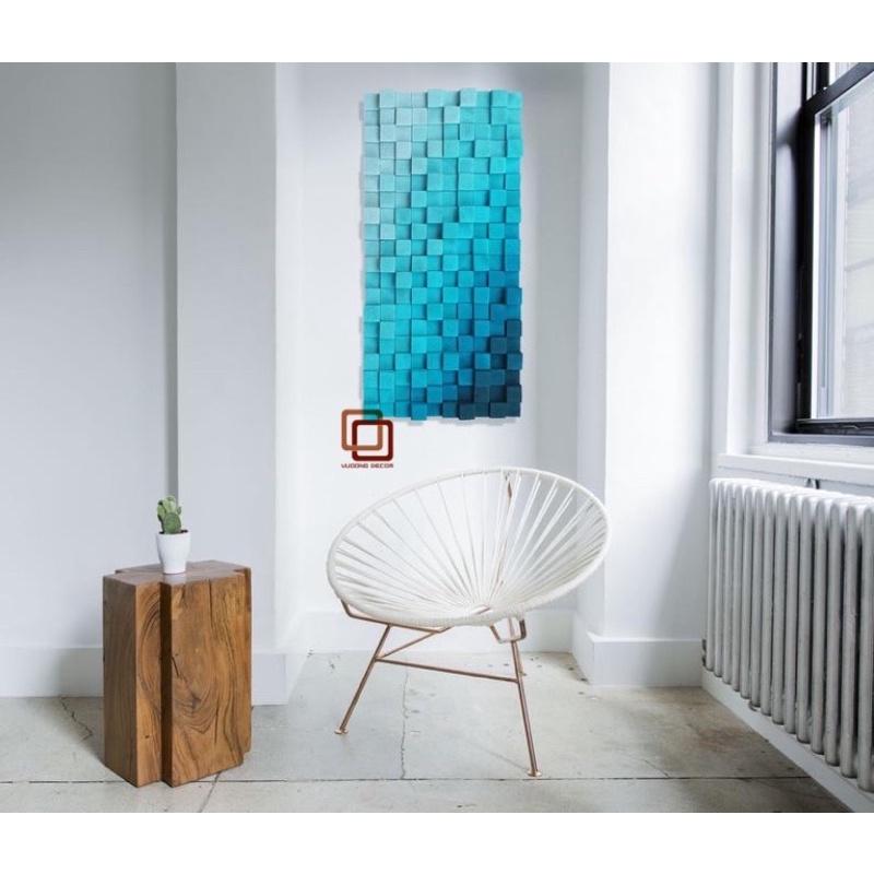 Tranh gỗ trang trí 3D tone XANH NGỌC BÍCH NHẸ NHÀNG -