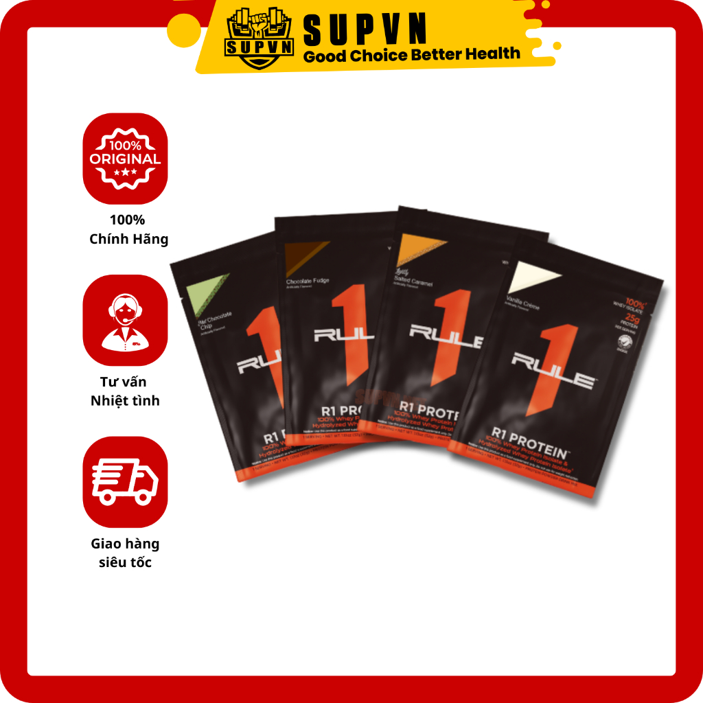 (1GÓI) Sample Rule 1 Protein Isolate Dạng Gói 1 Lần Dùng 34g - 4 Hương Vị Đặc Trưng Của Hãng