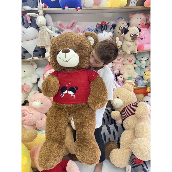 Gấu Bông Teddy lông xù kèm áo len