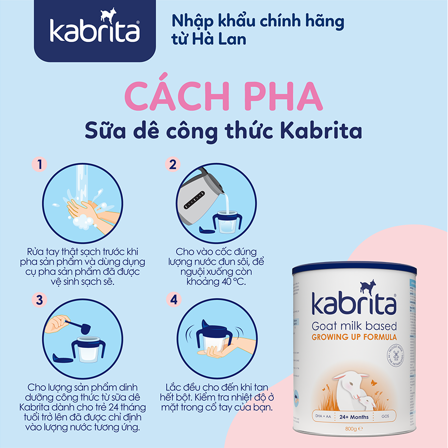 Sữa dê Kabrita số 3 cho trẻ trên 24 tháng - Lon 800g