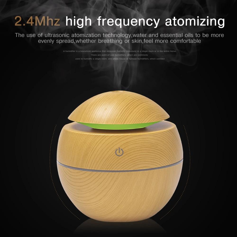130Ml Mini Máy Tạo Độ Ẩm Không Khí USB Tinh Dầu Hương Thơm Khuếch Tán Lạnh Máy Phun Sương 7 Đèn LED Đổi Màu Đèn Ngủ nhà Phòng Ngủ