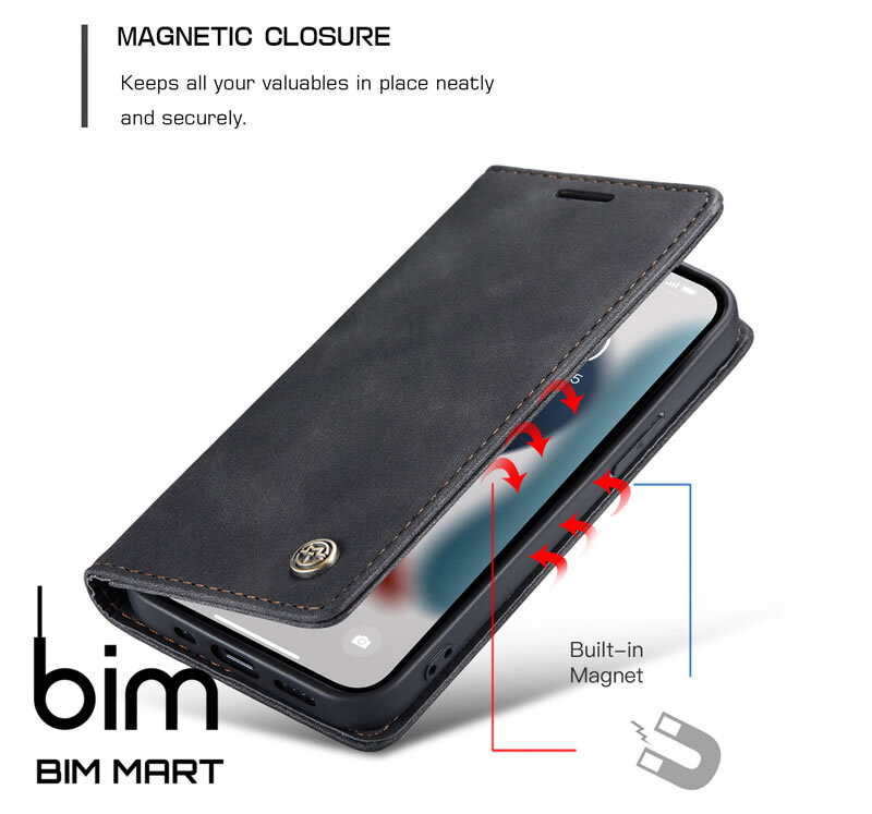 Bao da cao cấp dành cho iPhone 13 Pro dạng ví chính hãng Caseme - Hàng Nhập Khẩu