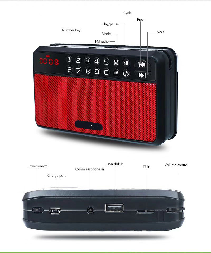 Loa nghe nhạc mini kiêm đài radio C-863 hỗ trợ thẻ nhớ, usb