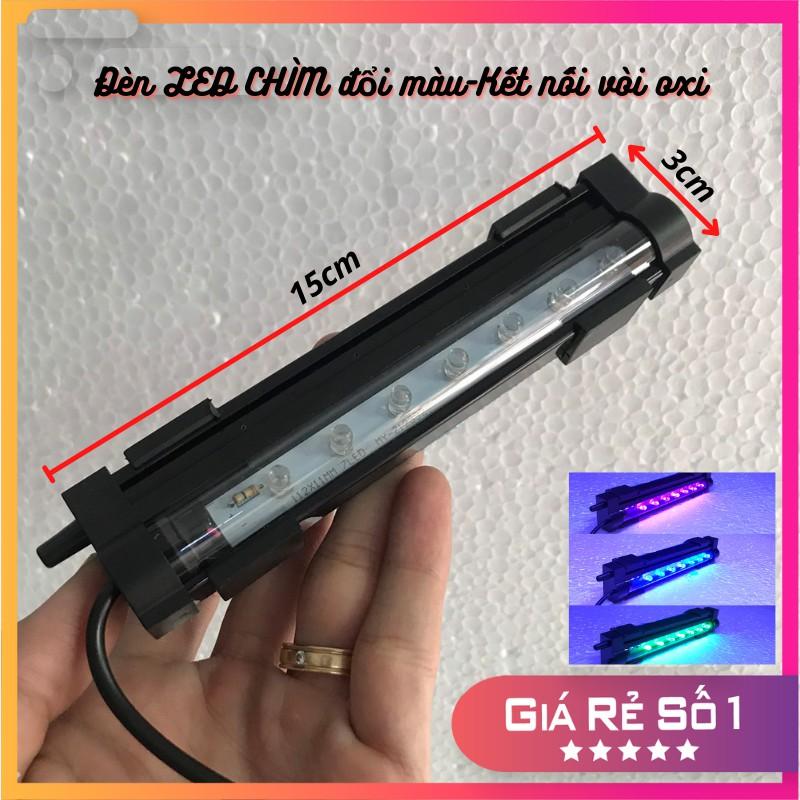 Đèn bể cá ĐÈN CHÌM ĐỔI MÀU tự động có vòi cắm oxi hiệu ứng đổi màu đẹp cho hồ cá cảnh